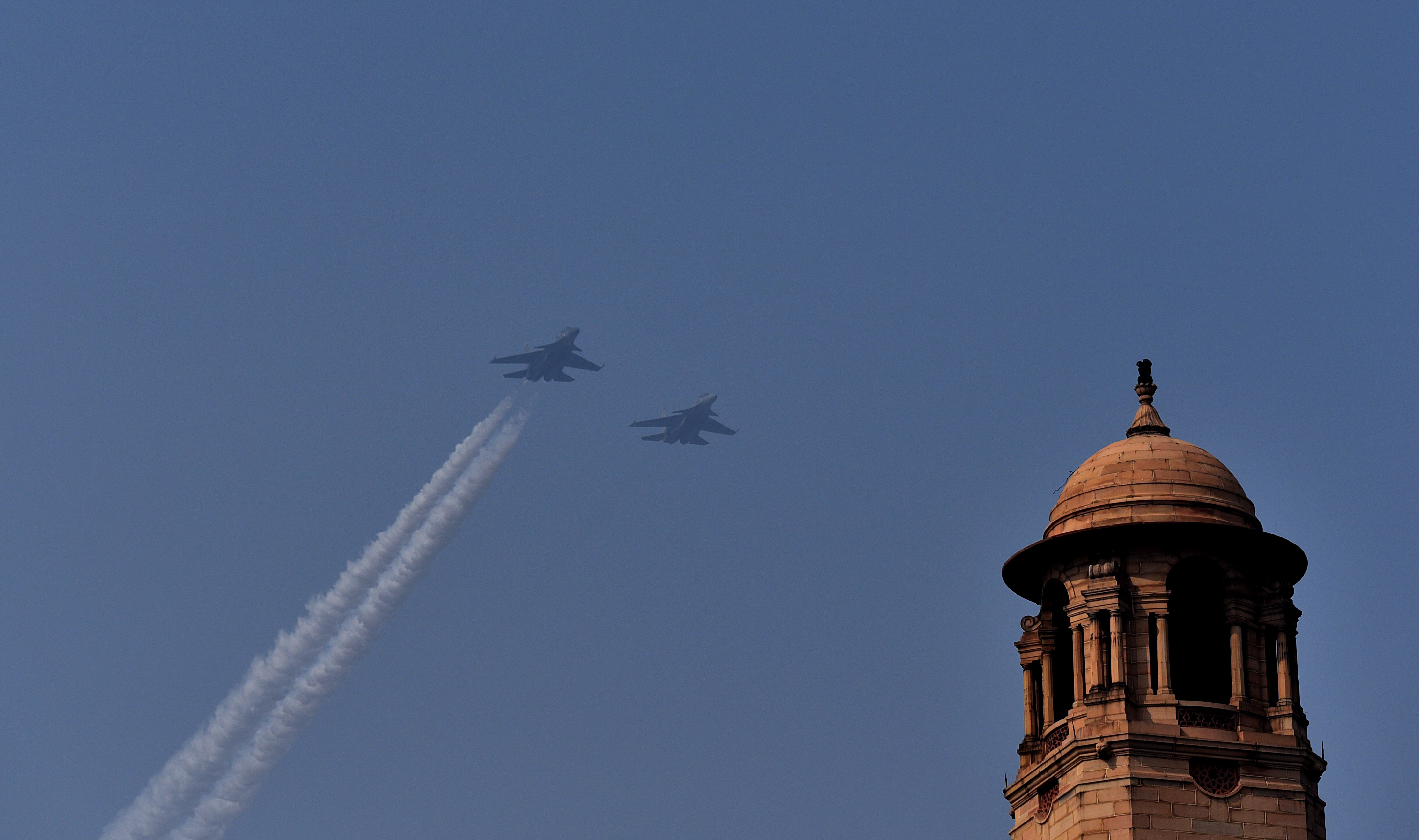 Republic Day parade 2020: Indian Air force fighter aircraft flying past during the rehearsal; See Pics