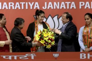 Badminton ace Saina Nehwal joins BJP | See Pics