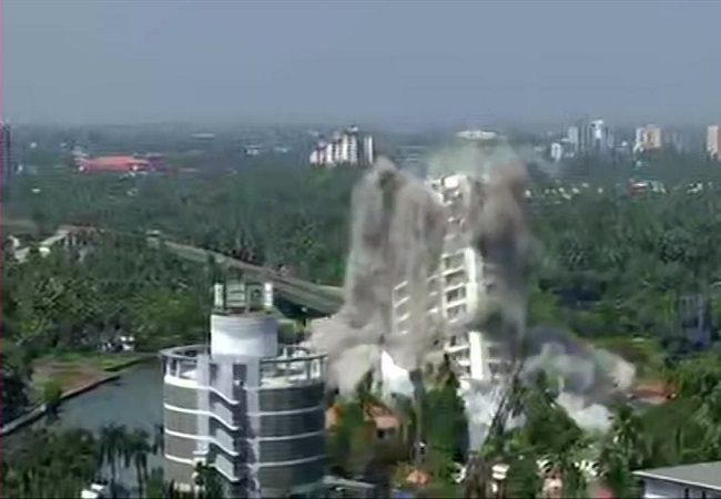 Two Maradu residential apartments demolished by implosion technology
