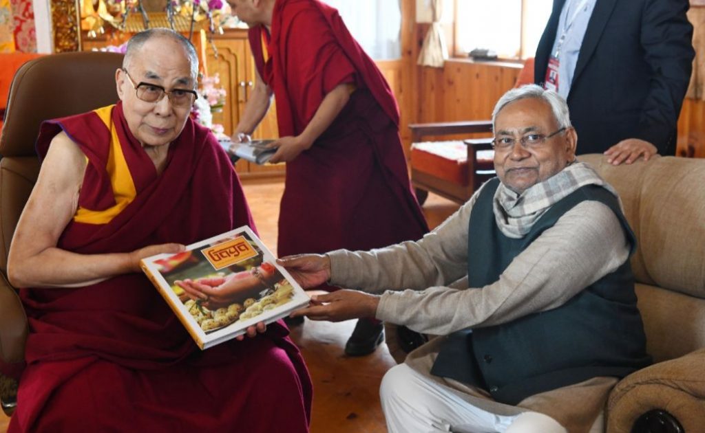 Nitish Kumar meets Dalai Lama in Bodh Gaya
