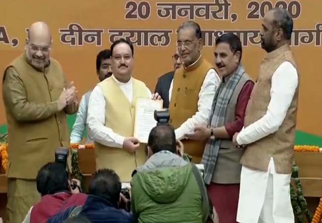 JP Nadda elected unopposed, takes charge as new BJP President (VIDEO)