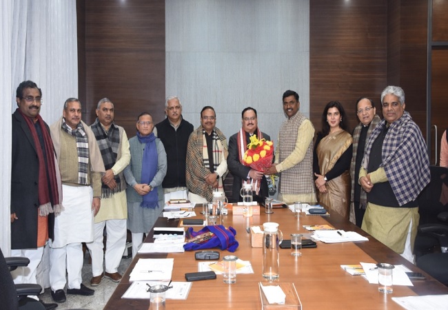 JP Nadda meets BJP general secretaries at party headquarters