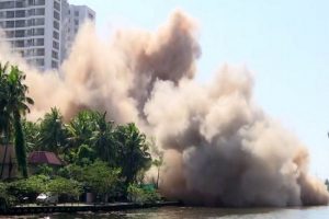 Fourth and last Maradu residential apartment demolished in Kochi