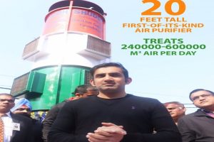 Gautam Gambhir inaugurates air purifier prototype in Delhi