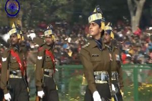 Captain Tanya Shergil leads marching contingent of Corps of Signals on Republic Day