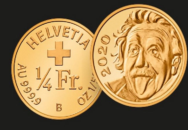 Switzerland mints smallest gold coin featuring cheeky image of Einstein