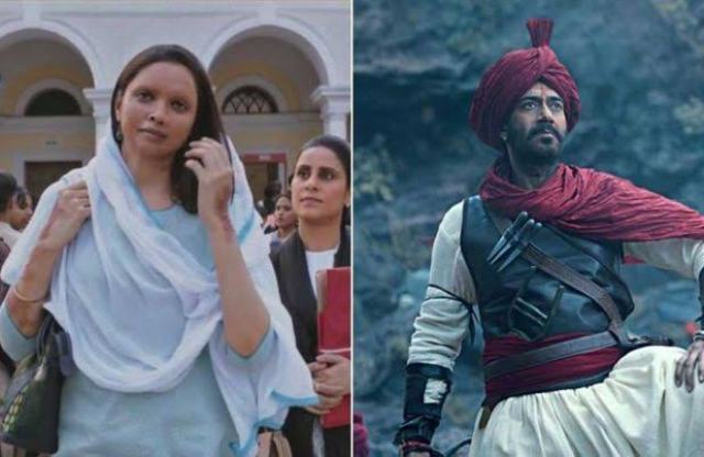 Tanhaji vs Chhapaak: Ajay Devgn’s historical drama to enter 100 Crore Club, Deepika Padukone-starrer film struggles