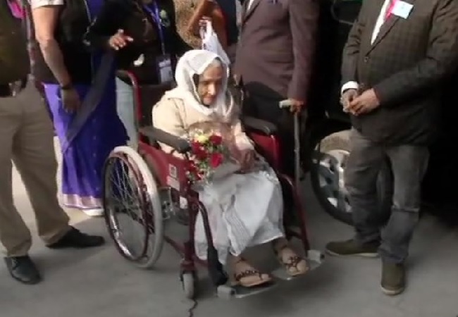 110-year-old Kalitara Mandal, Delhi’s oldest voter exercises her democratic right