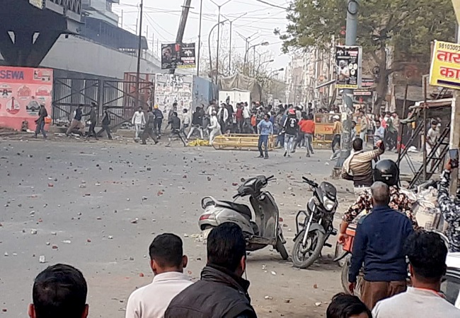 Stone pelting in Delhi’s Maujpur; police fire tear gas shells to disperse mob