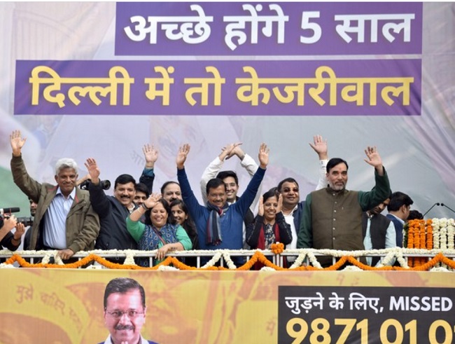 AAP sweeps Delhi elections second time in a row, BJP in single digits, Congress nil