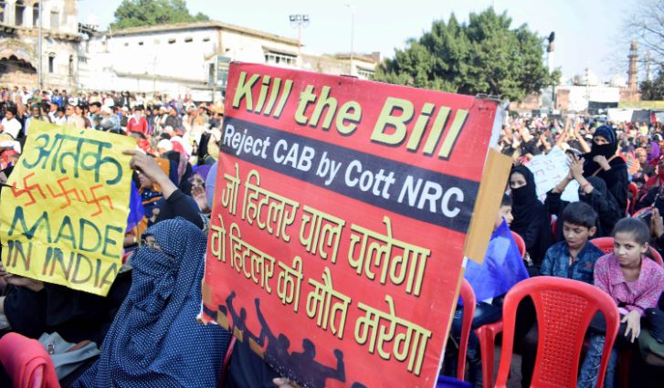 Chandrashekhar Azad addresses a protest rally against CAA and NRC