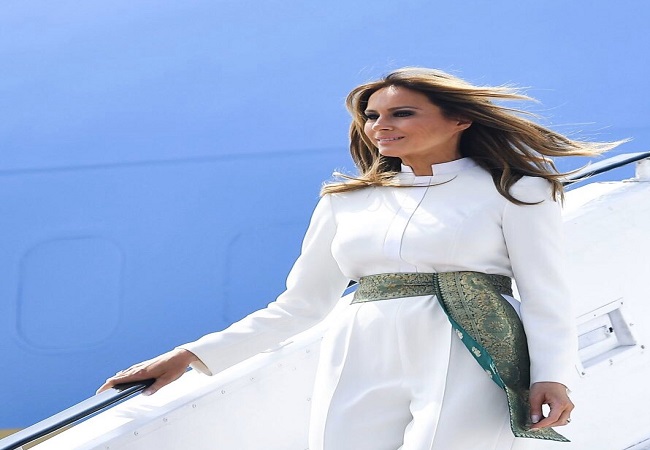The belt on Melania Trump's chic jumpsuit has an Indian bond
