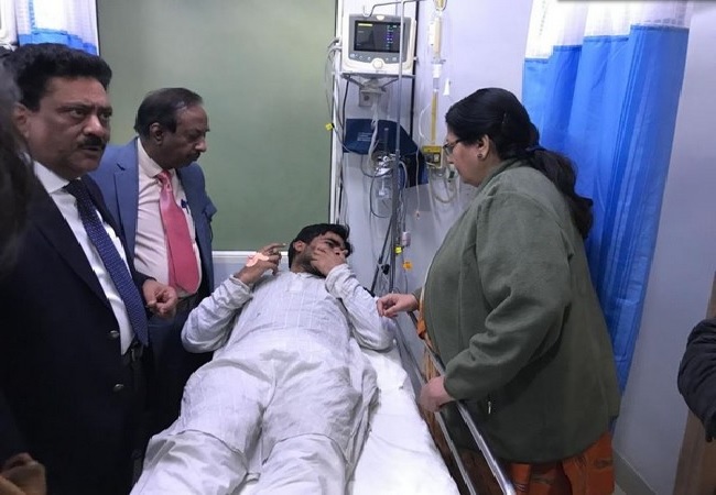 Jamia VC Najma Akhtar meets students injured in protest