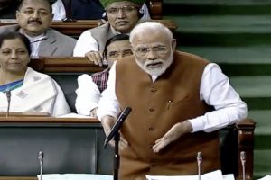 IN PICs: PM Modi’s various gestures during reply to Motion of Thanks in LS