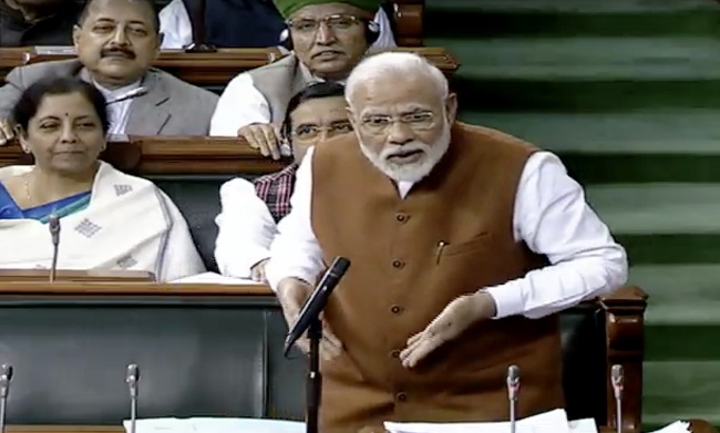 IN PICs: PM Modi’s various gestures during reply to Motion of Thanks in LS