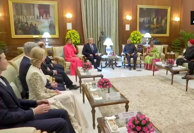 Trumps attend state dinner hosted by President Ram Nath Kovind at Rashtrapati Bhawan