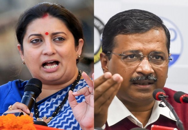Irani hits out at Kejriwal over his Tweet on women voters, calls him 'anti-women'