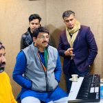 BJP MP Manoj Tiwari recording song for last phase of election campaign