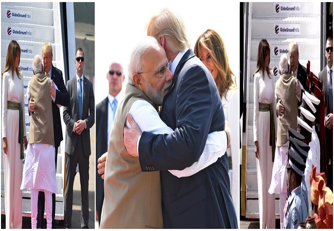 PM Modi welcomes US President Trump to India with a hug