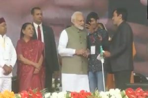 Visually-challenged youth takes selfie with PM Modi in Prayagraj