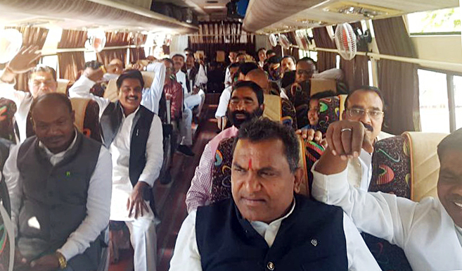 Congress moves its MLAs to Jaipur | See Pics