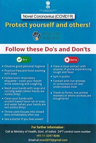 Coronavirus - dont's and don'ts -