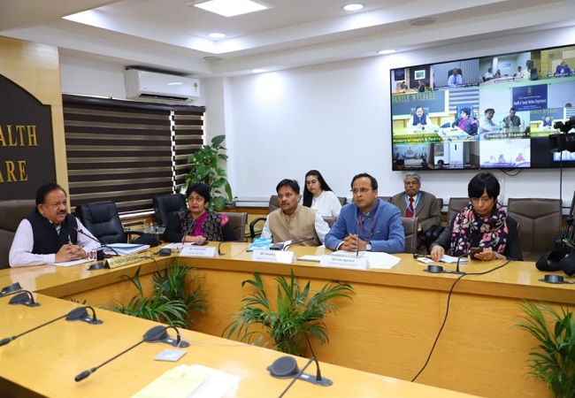 Union Health Minister holds review meeting with states on coronavirus