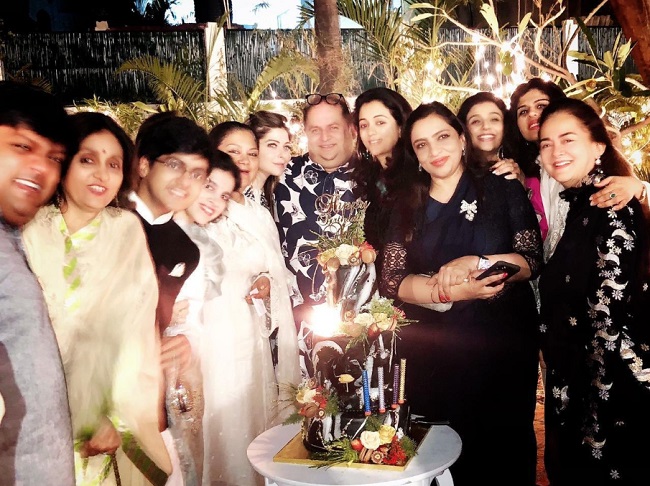 Kanika Kapoor - Vasundhara Raje at party