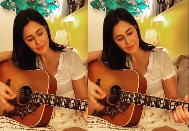 At home due to COVID-19, Katrina Kaif tries her hand at guitar