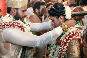 HD Kumaraswamy’s son and actor-turned-politician Nikhil ties knot with Revathi | See Pics