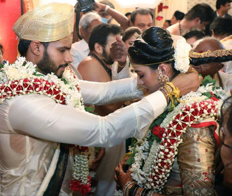 HD Kumaraswamy’s son and actor-turned-politician Nikhil ties knot with Revathi | See Pics