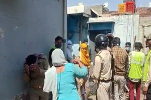 WATCH: Stones pelted at police in Aligarh, one cop injured