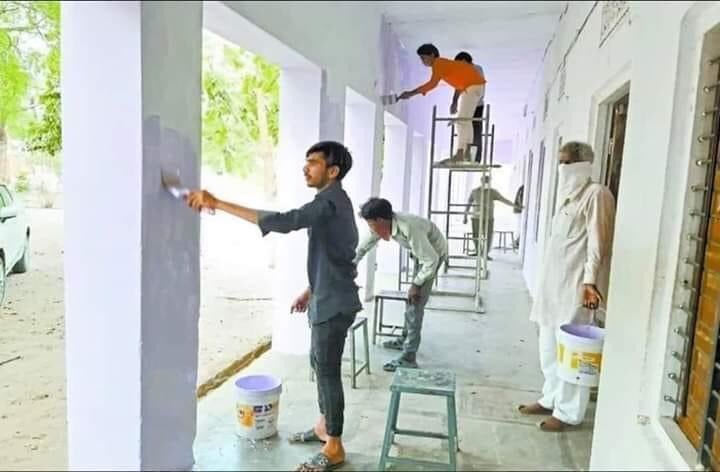 Quarantined workers in Rajasthan’s Sikar paint School in return for good service by villagers