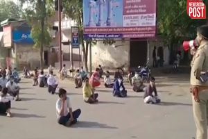 Yoga on road, Lifting bicycle on shoulders: Unique punishment to lockdown violators in Kanpur