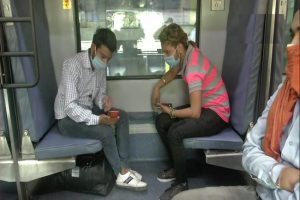 Passengers onboard special train from New Delhi Railway Station