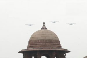 IAF aircraft flypast over Rajpath to express gratitude towards all medical professionals, workers fighting COVID19 | See Pics