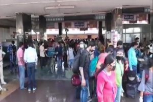 Crowds swell at Muzaffarpur Railway Station in Bihar as special train arrives from Kota