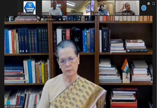 In virtual meet with 19 parties, Sonia Gandhi pitches for Oppn unity, forgoing own compulsions
