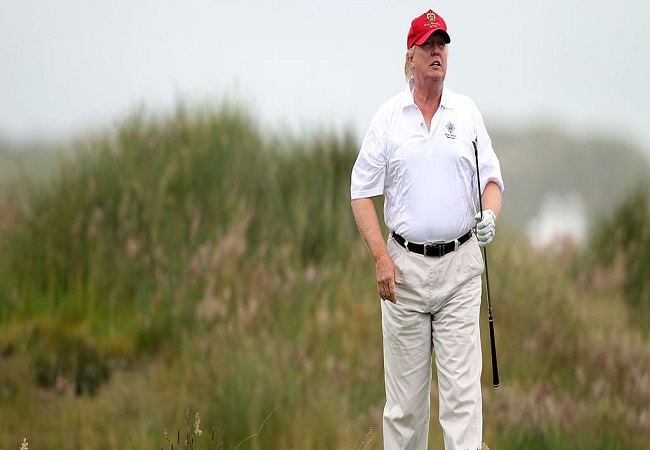 Trump seen golfing at his Virginia club amid pandemic