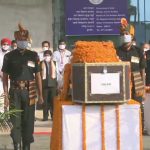 Wreath laying ceremony of Sepoy Ganesh Ram being performed in Raipur