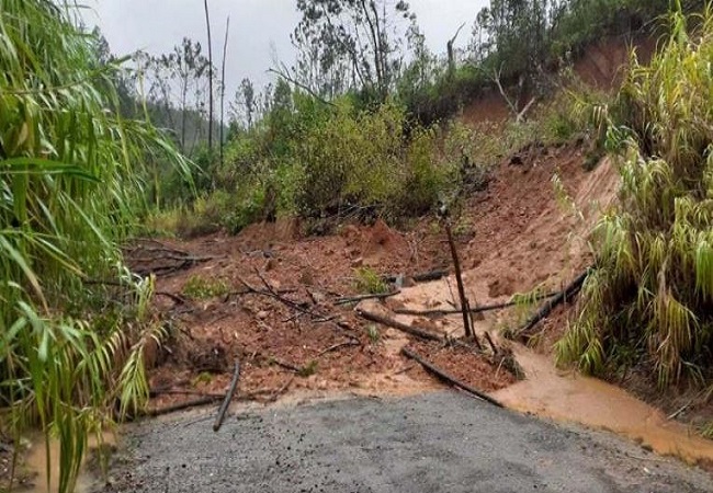 Watch: Heavy rain triggers landslide in Darjeeling damages newly redeveloped road