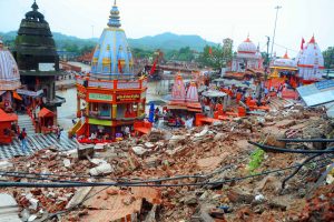 Haridwar: Lightning strike at Har Ki Pauri triggers wall collapse | See Pics