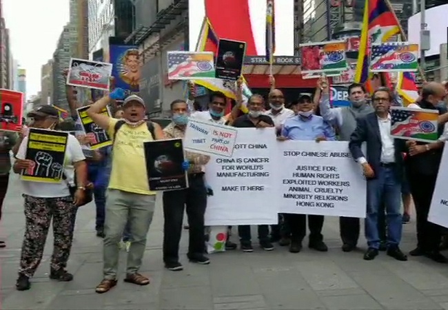 Boycott China: Indian Americans take to Times Square to protest Chinese aggression