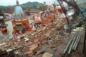 Lightning strike at Haridwar’s Har Ki Pauri damages transformer, wall caves in
