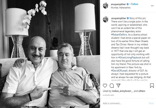 Will always be my most priceless possession: Anupam Kher shares picture with Robert De Niro