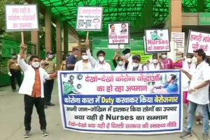 Delhi: 40 nurses of govt-run hospital protest over ending of contracts