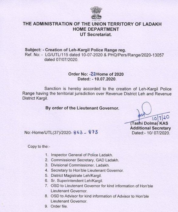 Ladakh creates Leh-Kargil Police Range