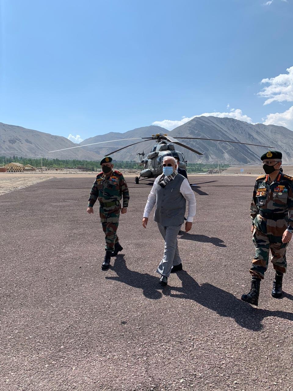 India China Standoff PM Modi reaches Leh to review situation