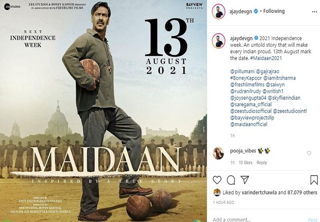 Ajay Devgn’s ‘Maidaan’ to hit theatres in 2021
