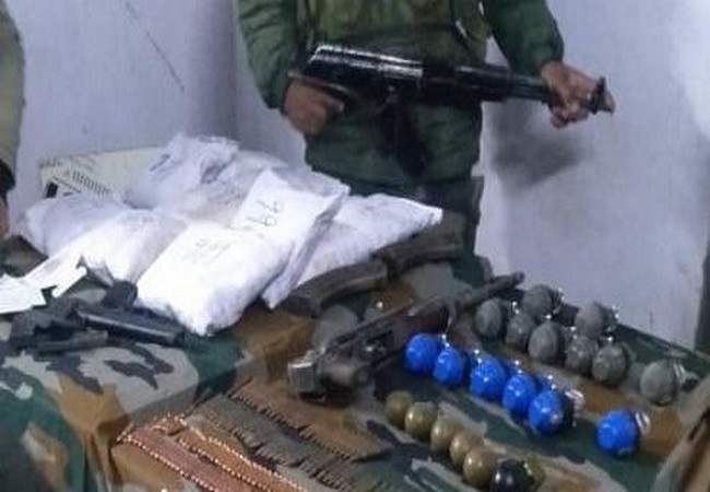J-K: Huge cache of weapons, drugs recovered from vehicle in Kupwara